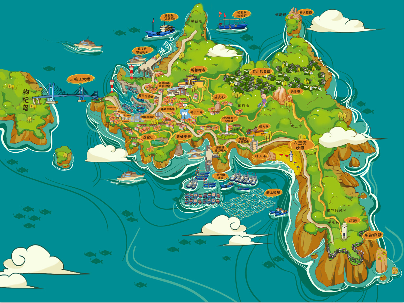 岛屿设计平面图手绘图片