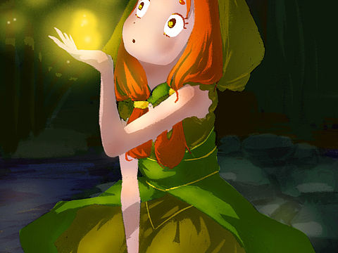 萤火虫,湖畔,夜晚