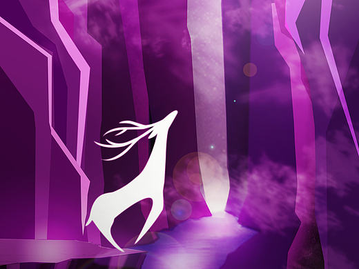 APP插画设计时尚唯美简洁大气暖色治愈系启动页空灵层次鹿 绝无涯