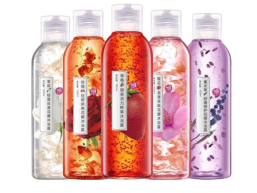 化妆品修图 化妆品 化妆品精修 精修 产品  花瓣沐浴露 