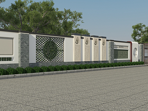 围挡设计东方展览广告新中式围墙景墙高端现代月地产360天前童顺空间