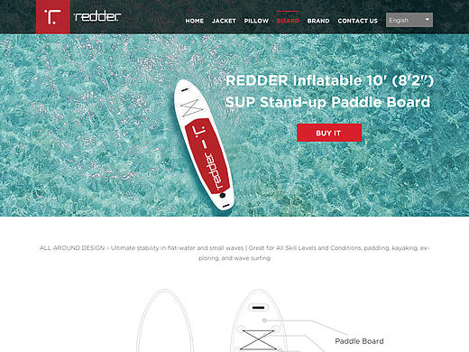 redder Paddle Board冲浪板产品网页