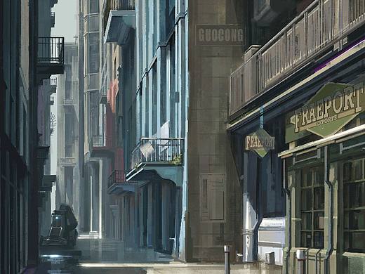 一张场景原画临摹