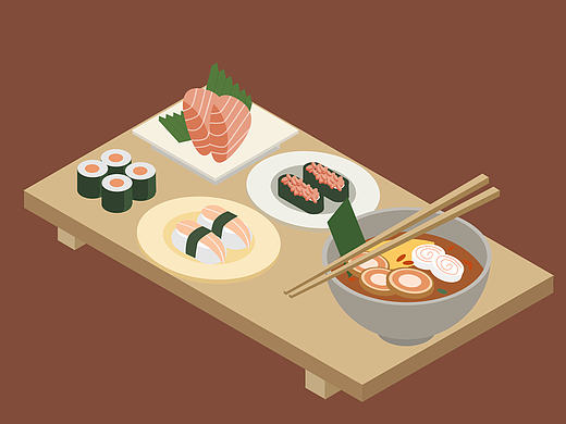 2.5D插画 日式美食