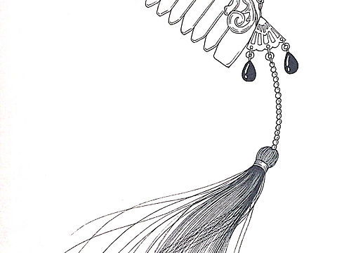 几幅古风小线描