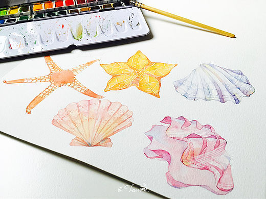 《小元素》水彩手绘插画练习