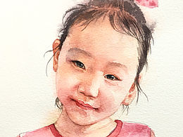 水彩人像之小女孩