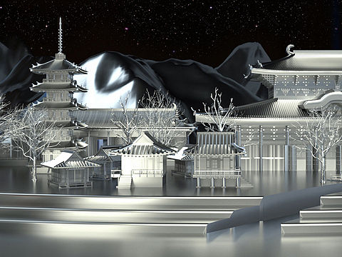 C4D日式建筑欣赏