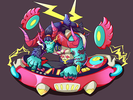 山海经神兽插图（个人主页-ZNDg0NzYwOTI=） - 新锐潮流插画 - 站酷设计师小贼哪里跑儿原创素材 - 站酷ZCOOL