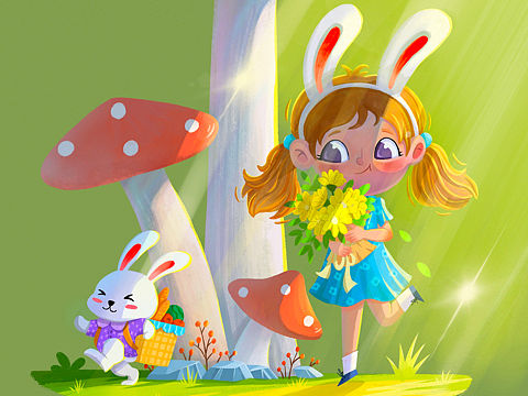 大蘑菇～（個人主頁-ZNTU2MzgzNTY=） - 兒童插畫 - 站酷設計師會咬人的包包原創(chuàng)素材 - 站酷ZCOOL