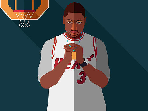 致敬 球星 韦德 NBA ICON 图标 原创
