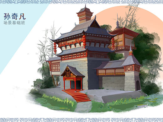名动漫场景基础班-建筑原画作品