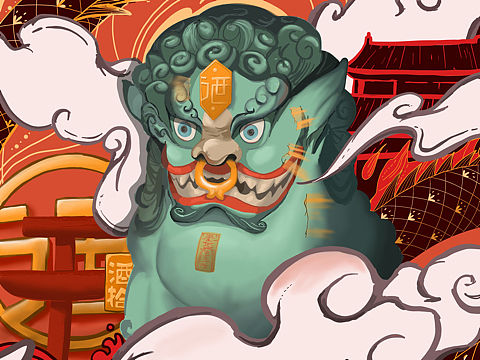 酒拾烤肉的獅子（個(gè)人主頁-ZMzQ0OTk3NzY=） - 商業(yè)插畫 - 站酷設(shè)計(jì)師怪獸先生啊原創(chuàng)素材 - 站酷ZCOOL