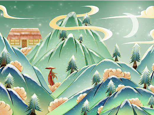 2022年新中式插画练习合集二（个人主页-ZNjMwODE4NDg=） - 商业插画 - 站酷设计师June0314原创素材 - 站酷ZCOOL