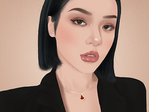 插画辣妹 厚涂
