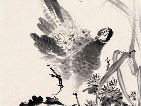 张其山花鸟画四条屏之一