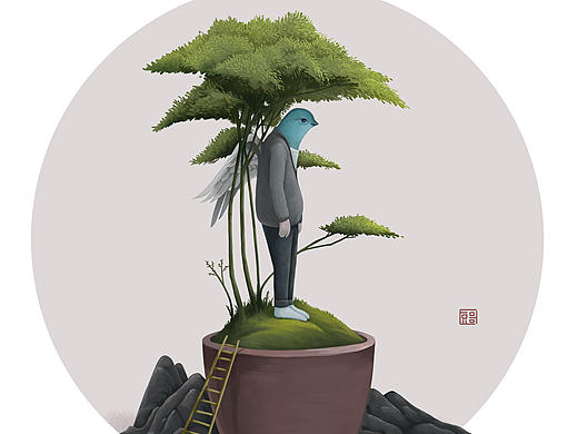 鸟人 插画小景