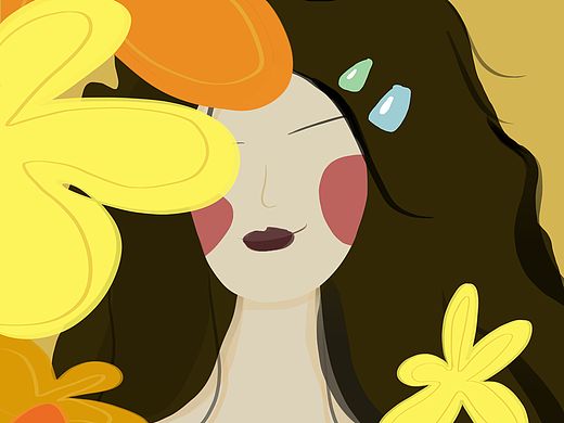 插画，扁平风，头像