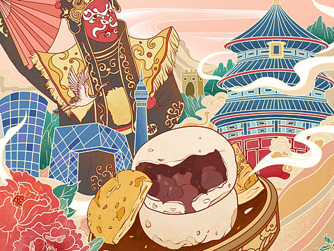 糕点插画包装设计