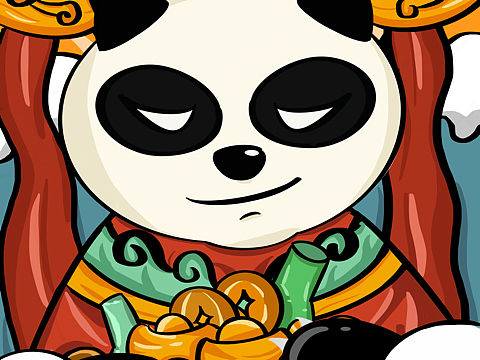 国潮熊猫插画🐼