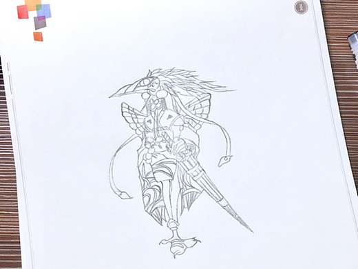 阴阳师姑获鸟手绘