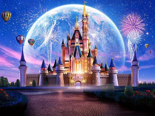 《迪士尼城堡》matte painting数字绘景动画