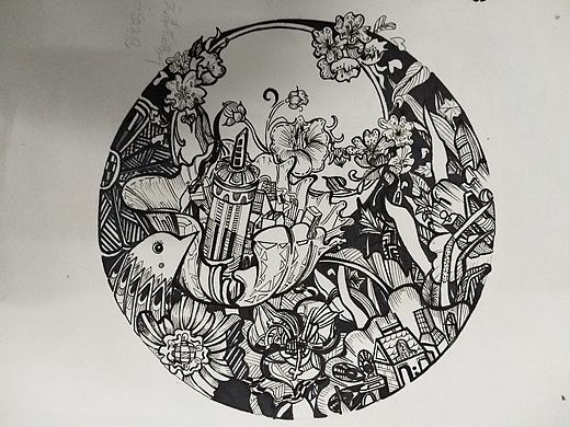 黑白装饰画