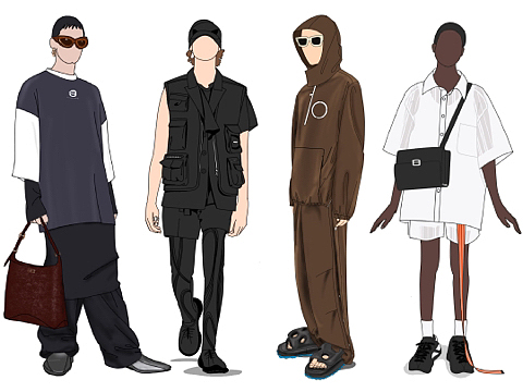 秀场男装服装设计插画临摹