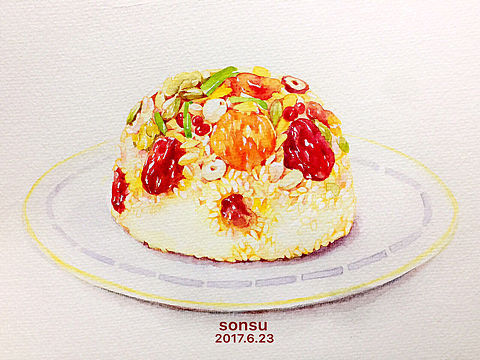 水彩八寶飯練習(xí)（個(gè)人主頁(yè)-ZMjI1MjYyNDQ=） - 商業(yè)插畫(huà) - 站酷設(shè)計(jì)師SONSU松鼠原創(chuàng)素材 - 站酷ZCOOL