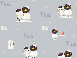 平铺背景-皮亚斯和大黄一起玩雪