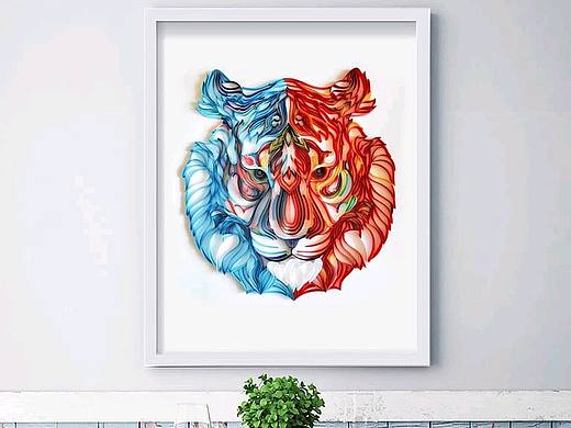 手工衍纸装饰画——冰与火