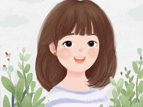 可爱的漫画版女孩清新手绘插画风格头像