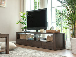 实木家具小插榫四抽电视柜详情页