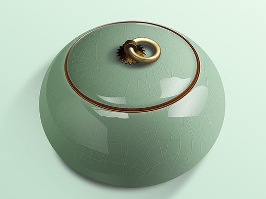 青瓷-茶罐
