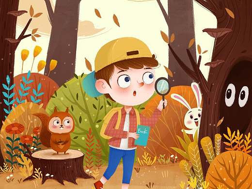 《AUTUMN》（个人主页-ZNTQ5MTExNDA=） - 儿童插画 - 站酷设计师啾啾Z00750414原创素材 - 站酷ZCOOL