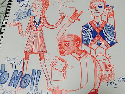 爷爷的红蓝铅笔（个人主页-ZMTQ5NjU0OTY=） - 创作习作 - 站酷设计师丸子不熬夜原创素材 - 站酷ZCOOL