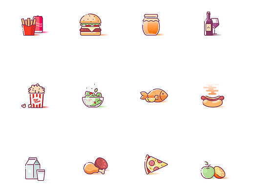 食物icon（个人主页-ZMjA3NjIwMjg=） - 图标 - 站酷设计师兔先森的漂流瓶原创素材 - 站酷ZCOOL