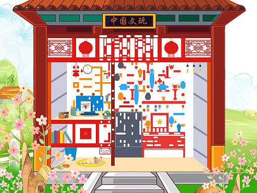 世外桃源二维码 文玩二维码  创意个性二维码 中国古建筑