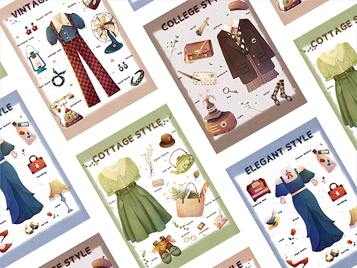 服飾搭配系列（個(gè)人主頁(yè)-ZNjE5NzYxMjQ=） - 創(chuàng)作習(xí)作 - 站酷設(shè)計(jì)師愛(ài)畫畫的魚籽兔原創(chuàng)素材 - 站酷ZCOOL