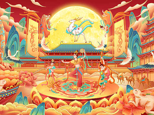 寻味千年，敦煌有礼 | 国潮场景插画
