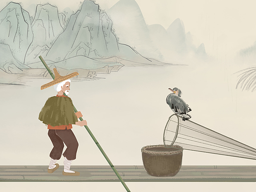 插畫角色動(dòng)畫——孤舟蓑笠翁（個(gè)人主頁(yè)-ZNTk5OTgyNjA=） - 短片 - 站酷設(shè)計(jì)師魚鰭YuQi__KK原創(chuàng)素材 - 站酷ZCOOL