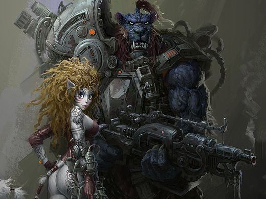 大飞游戏影视原画系列~猫族战士