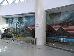 南天壁画出品：内蒙博物馆（远古生物火山壁画）,手绘油画,欧式油画,欧式壁画,壁画工程,古典壁画,3D地画,3D壁画