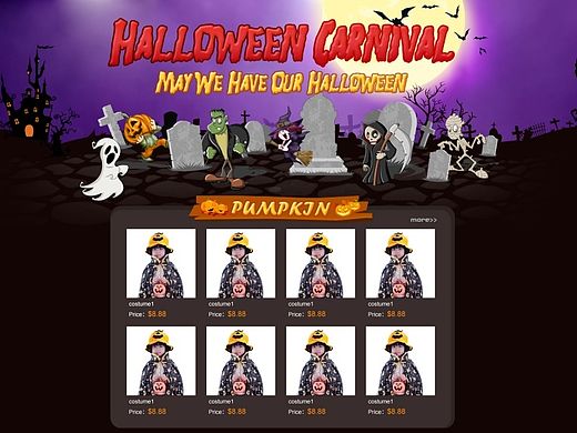 14年万圣节专题页（个人主页-ZMTM2NTQ0NTY=） - 运营设计 - 站酷设计师花洛花开原创素材 - 站酷ZCOOL