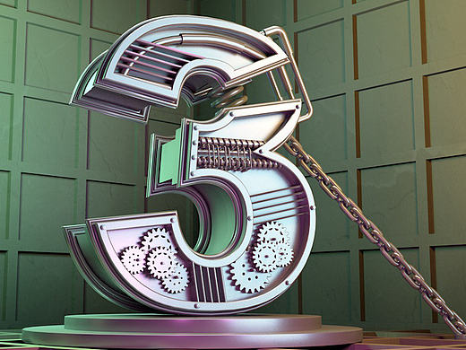 C4D机械文字