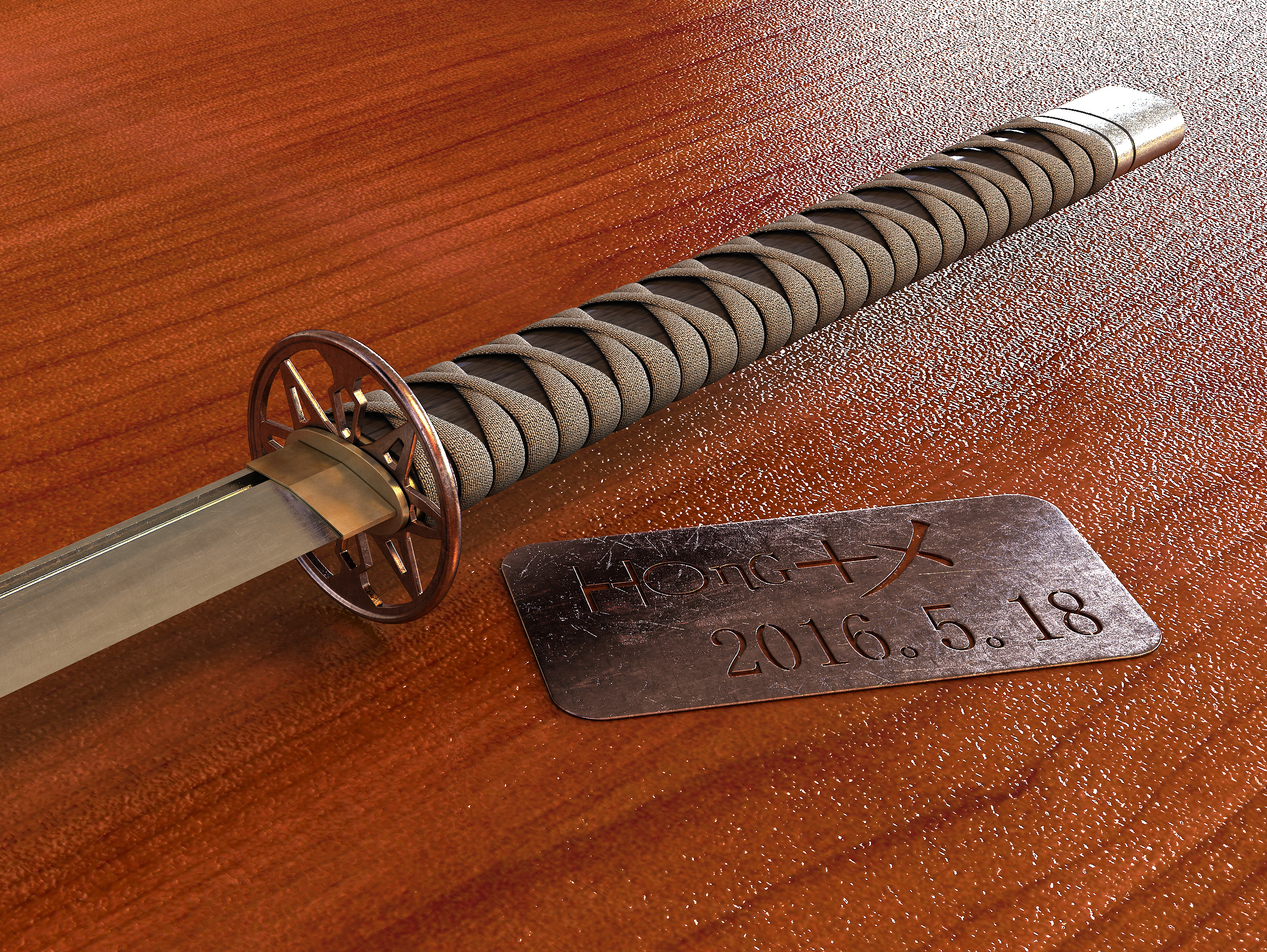 闲时做的日本刀,骗些鼓励,不专业求指导!