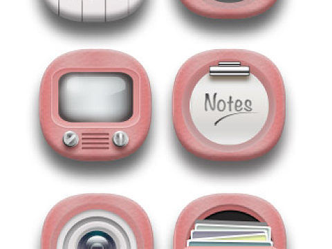 粉色皮质感手机图标