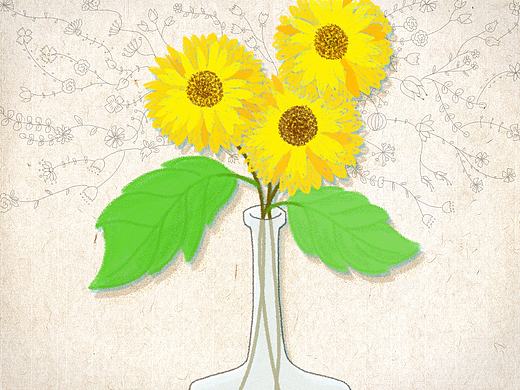 太阳菊 手绘板尝试