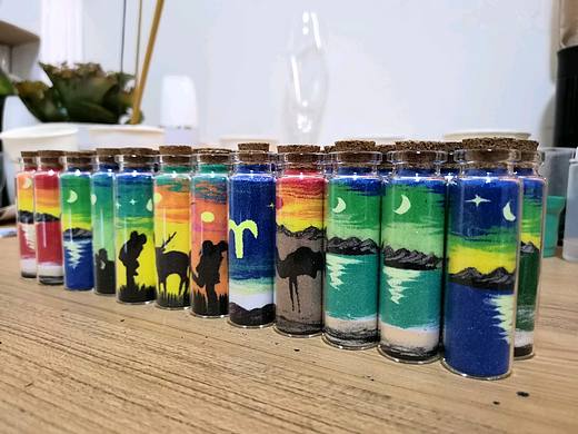 沙瓶画创意手工艺作品