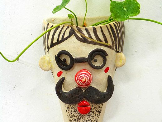 创意陶瓷壁挂花插